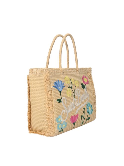 Borsa a spalla Vanity effetto paglia con ricamo floreale Mc2 Saint Barth | VANI02109065L